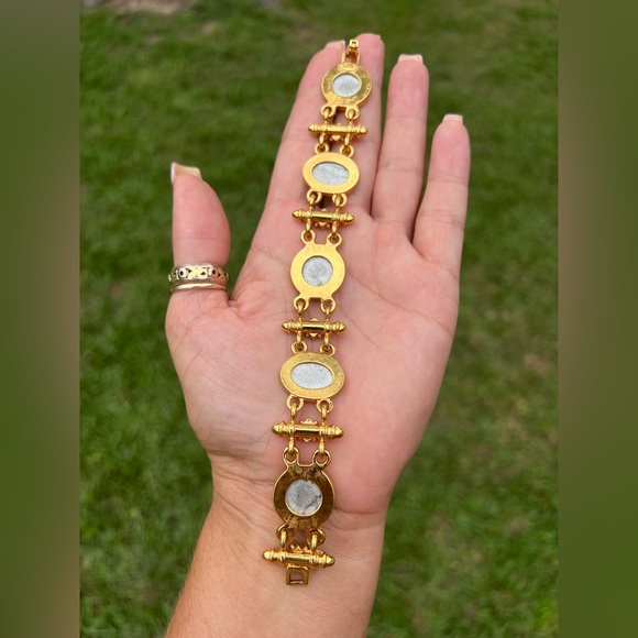 Vintage Premier Designs, Pegasus & Angel Bracelet With Gray Cameos & Crystals - Picture 5 of 16